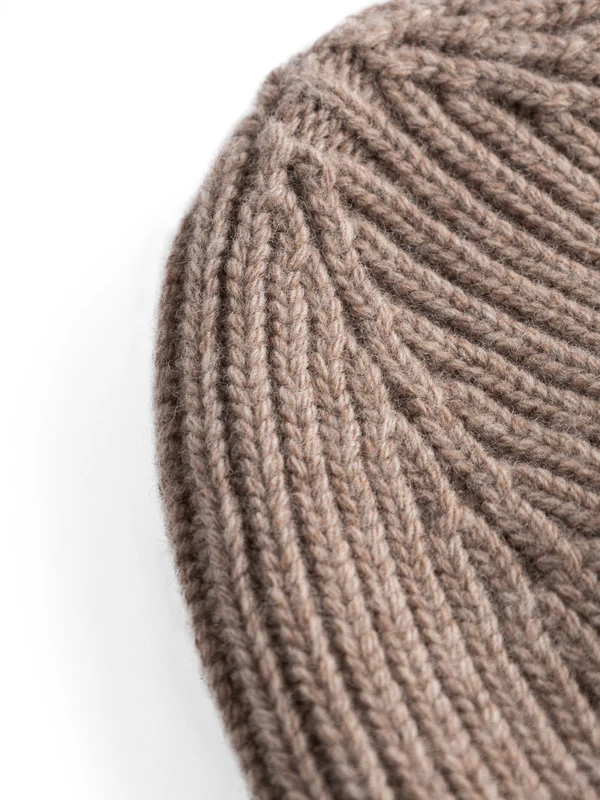 knowledge cotton apparel unisexe bonnet big rib beanie laine agneau kelp melange l armoire poethique  5 