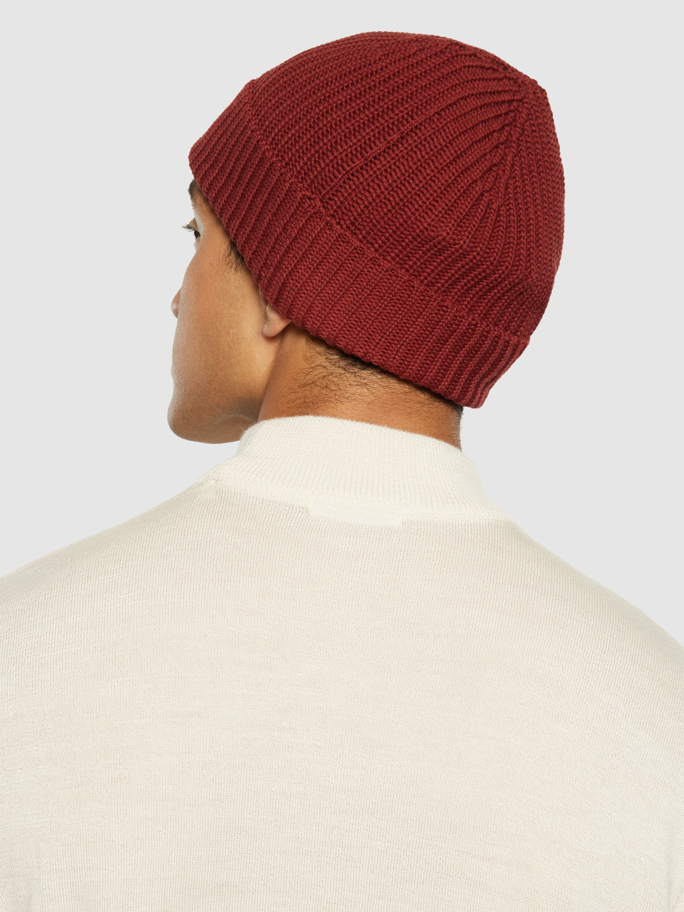 knowledge cotton apparel unisexe bonnet rib hat coton bio rouge brique l armoire poethique  9 