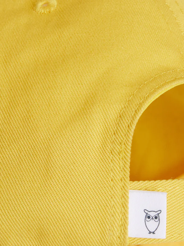 knowledge cotton apparel unisexe casquette twill baseball cap misted yellow coton bio jaune l armoire poethique  4 