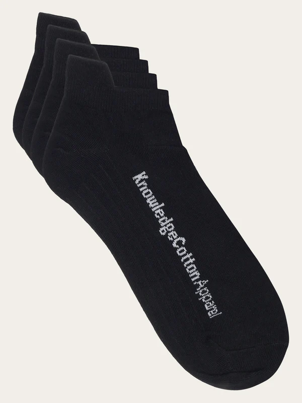 knowledge cotton apparel unisexe socquettes 2 pack coton bio black jet noir l armoire poethique  1 