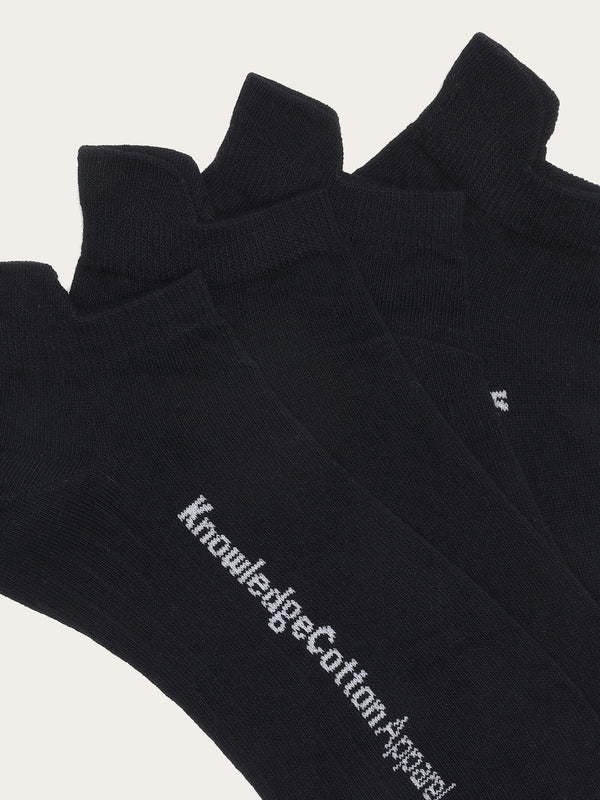 knowledge cotton apparel unisexe socquettes 2 pack coton bio black jet noir l armoire poethique  2 