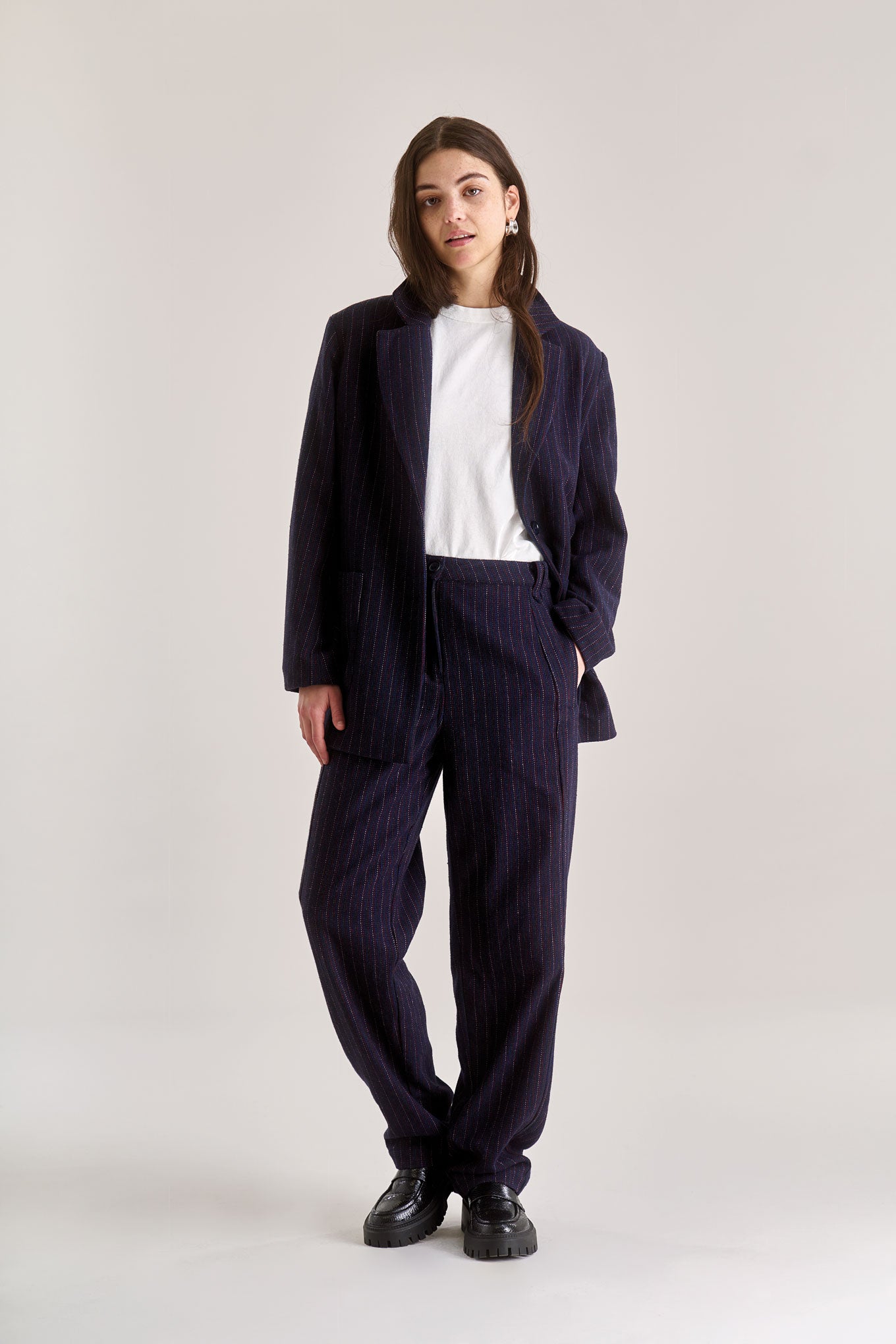 komodo femme pantalon maddie bleu marine polyester recycle l armoire poethique  1 