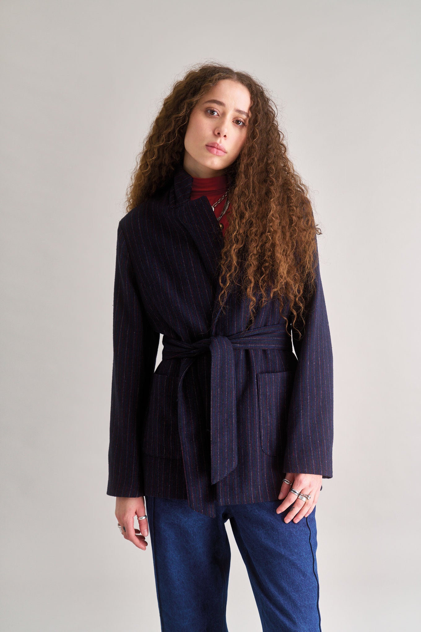komodo femme veste ophelia bleu marine polyester recycle l armoire poethique  3 