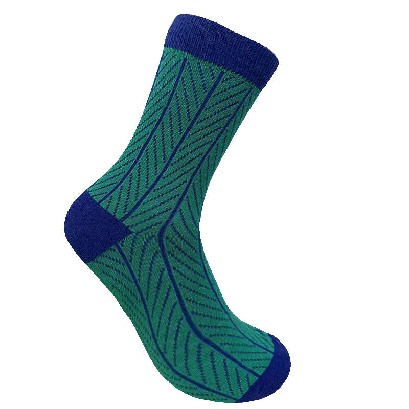 komodo unisexe chaussettes herringbone green coton bio bleu vert l armoire poethique  1 