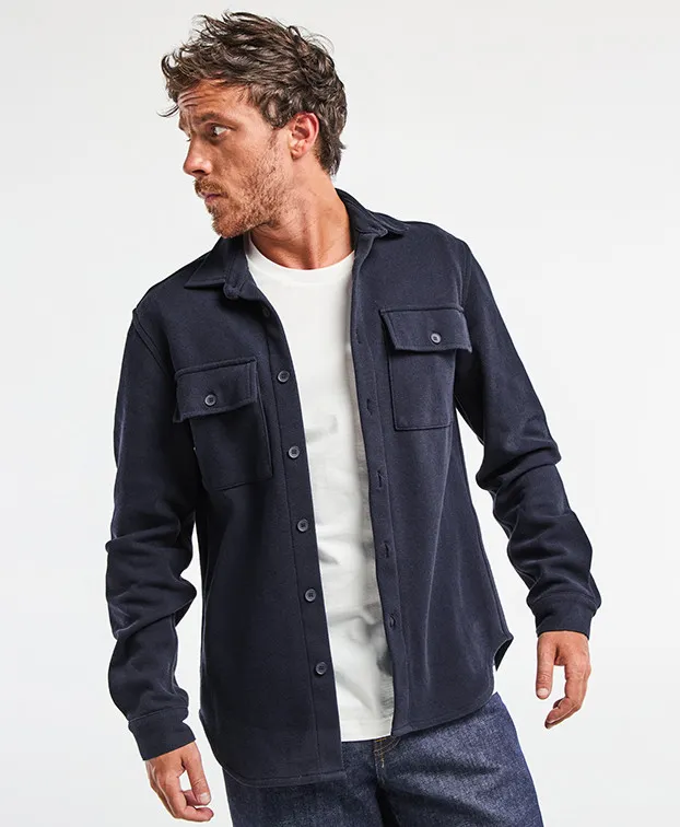 la gentle factory homme surchemise christophe pique matieres recyclees bleu l armoire poethique  1 