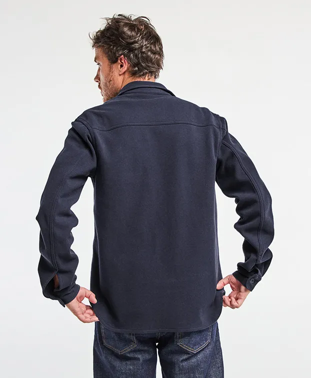 la gentle factory homme surchemise christophe pique matieres recyclees bleu l armoire poethique  2 