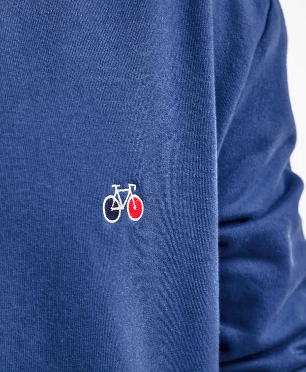la gentle factory homme sweat velo benoit coton bio bleu indigo l armoire poethique  2 