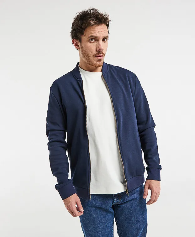 la gentle factory homme sweat zippe pedro matieres recyclees bleu marine l armoire poethique  1 
