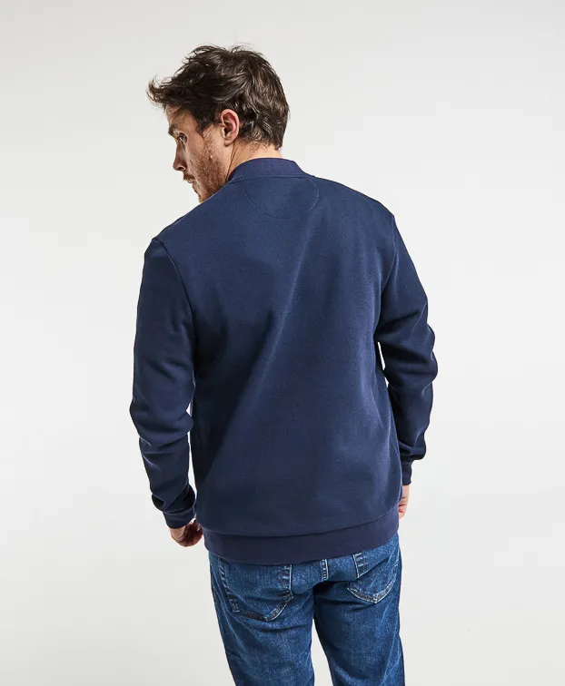 la gentle factory homme sweat zippe pedro matieres recyclees bleu marine l armoire poethique  4 