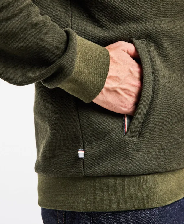 la gentle factory homme sweat zippe pedro matieres recyclees kaki l armoire poethique  4 