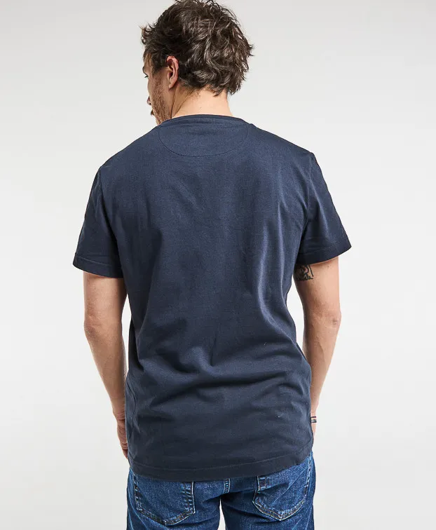 la gentle factory homme t shirt cafe croissant baptiste coton bio bleu marine l armoire poethique  2 