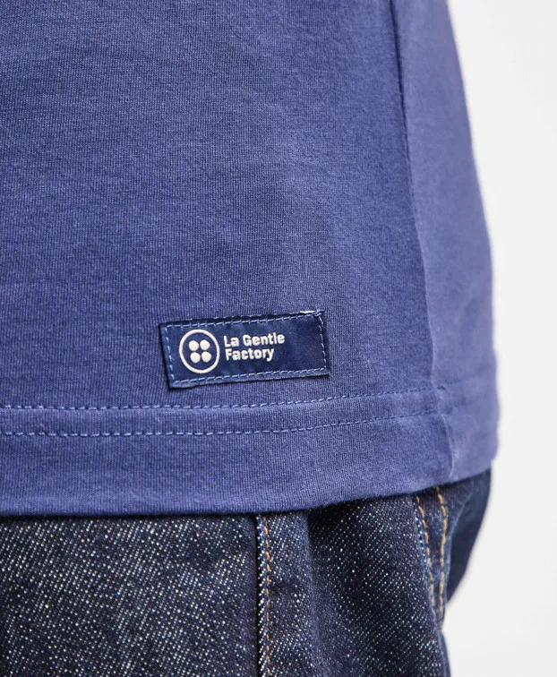 la gentle factory homme t shirt velo barthelemien coton bio indigo l armoire poethique  3 