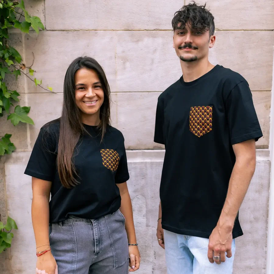 le petit dakarois unisexe t shirt coton bio wax pikine noir l armoire poethique  1 