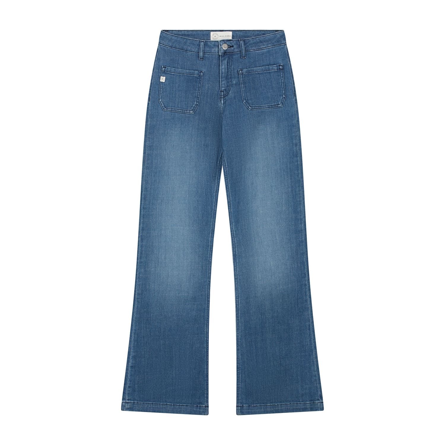 mud jeans femme flared chique coton bio bleu denim l armoire poethique  1 