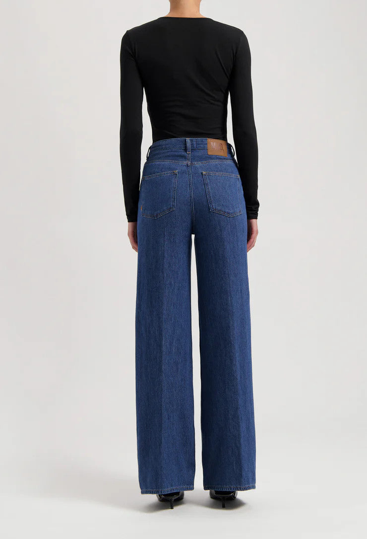 mud jeans femme sara high loose flow stone indigo coton bio lin recycle l armoire poethique 2 
