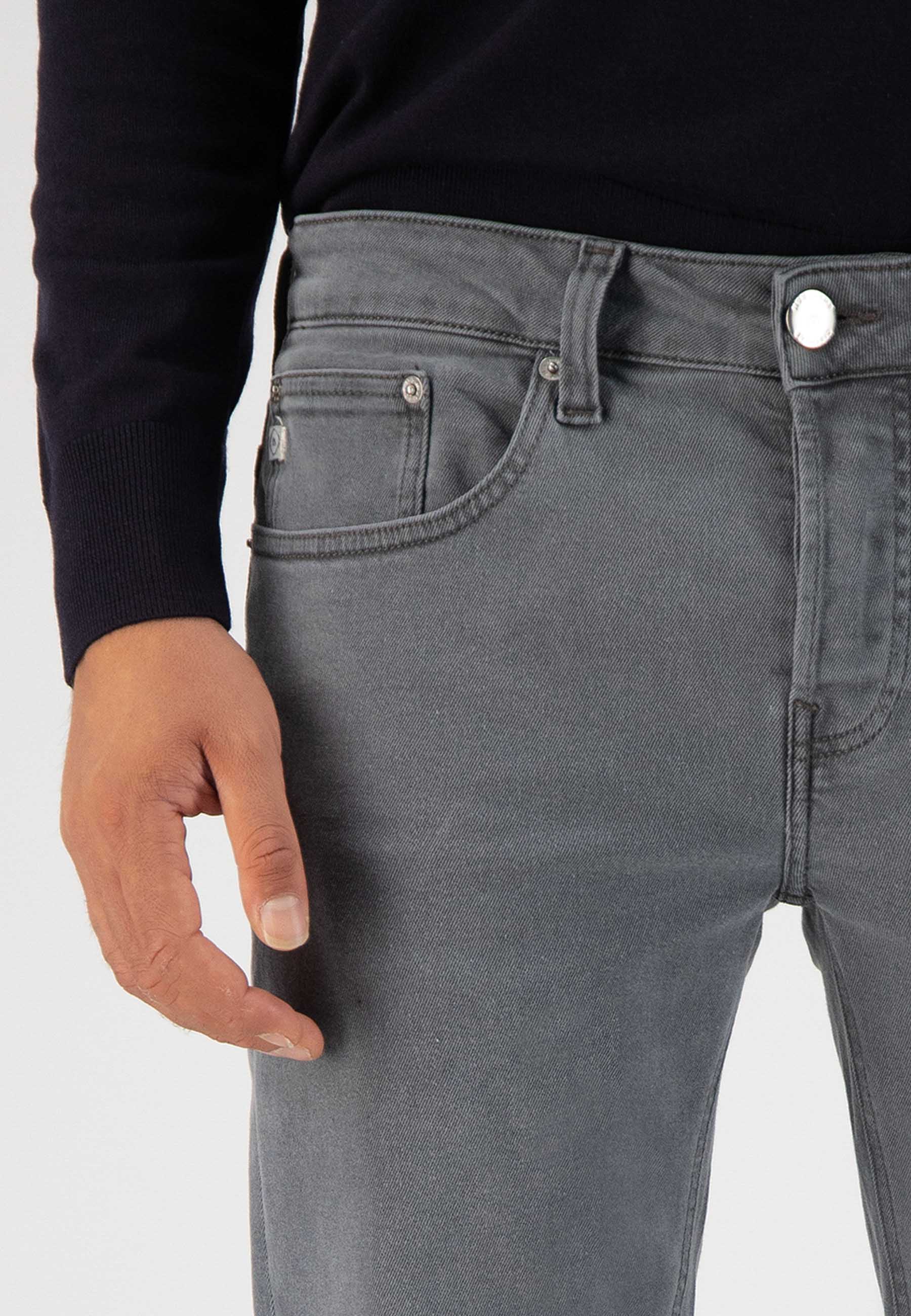 Jean droit stretch en coton bio et coton recyclé · gris - regular dunn stretch grey