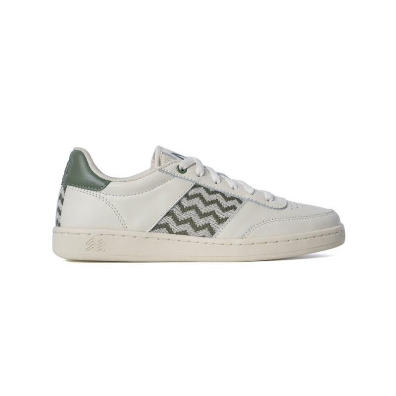 Baskets basses en cuir Saigon Classique '24 Cypress Green · crème et vert