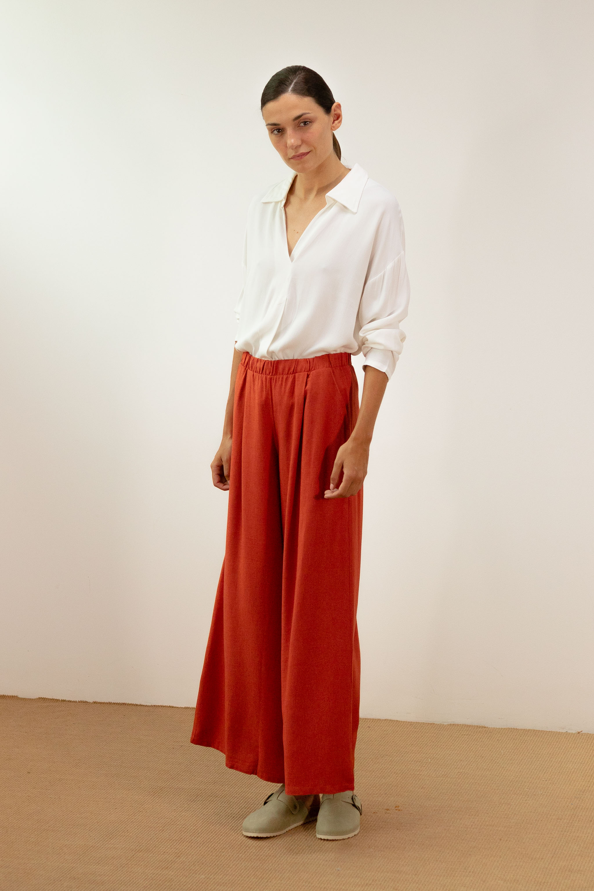 pan femme pantalon caldero orange viscose lin l armoire poethique  1 