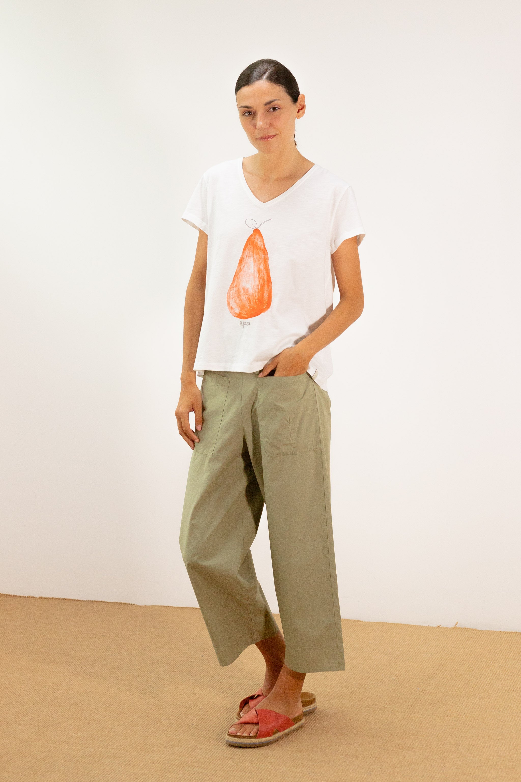 pan femme pantalon verde vert clair coton l armoire poethique  3 