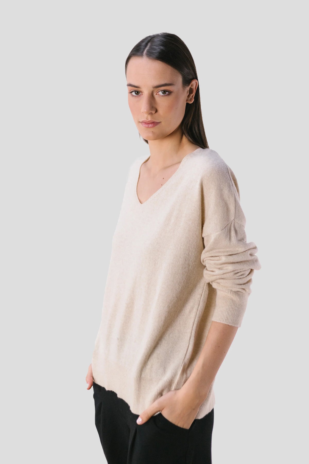pan femme pull en laine creme et jaune fluo   jersey crudo raya fluor l armoire 