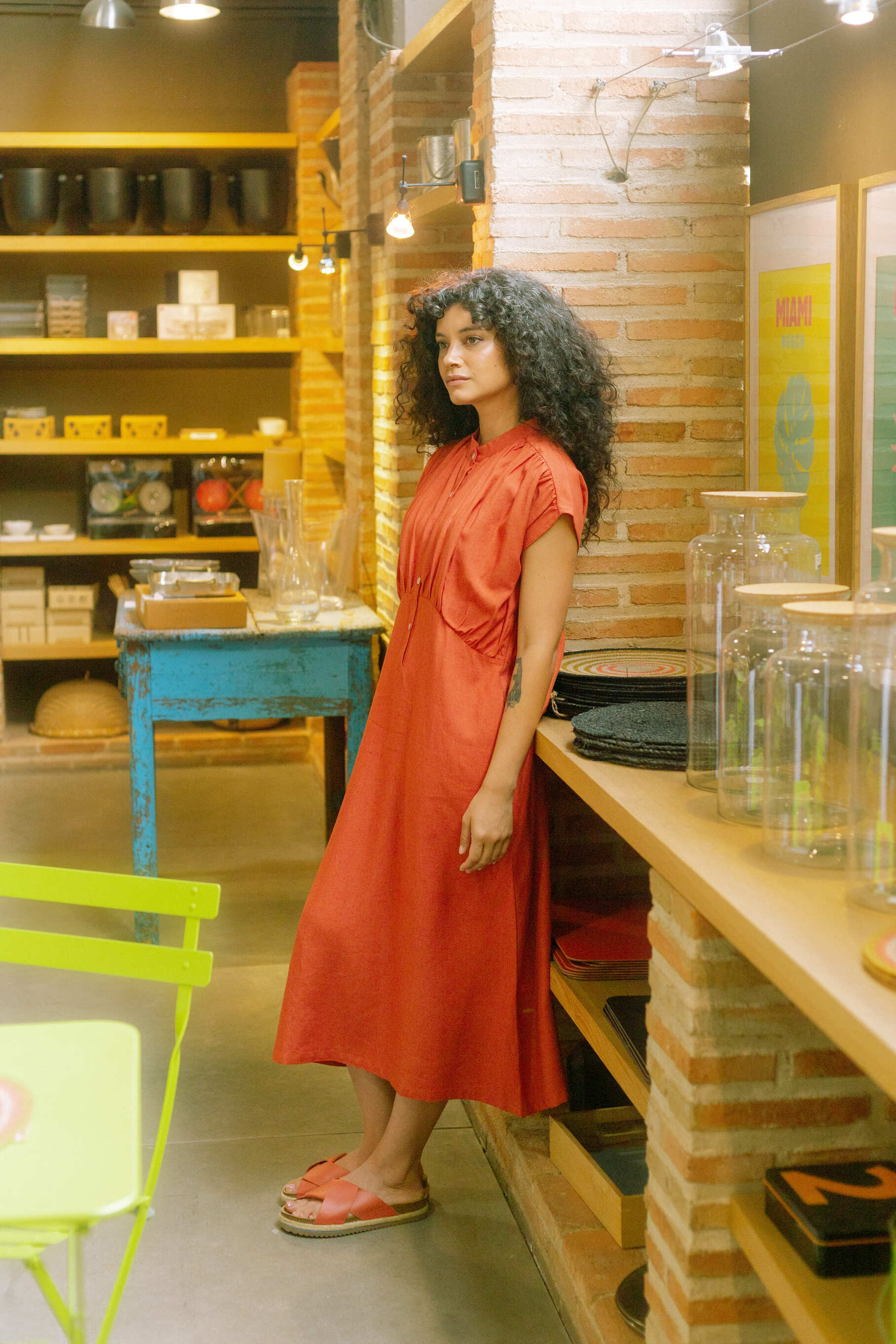 pan femme robe vestido caldero orange viscose lin l armoire poethique  5 