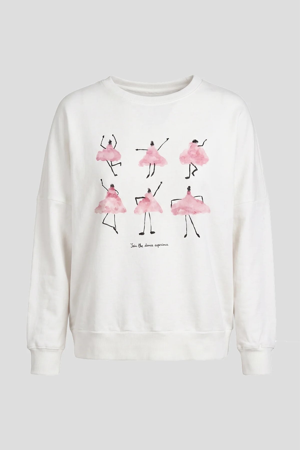 pan femme sweat danseuses en coton blanc casse et rose   sudadera cruda bailarin