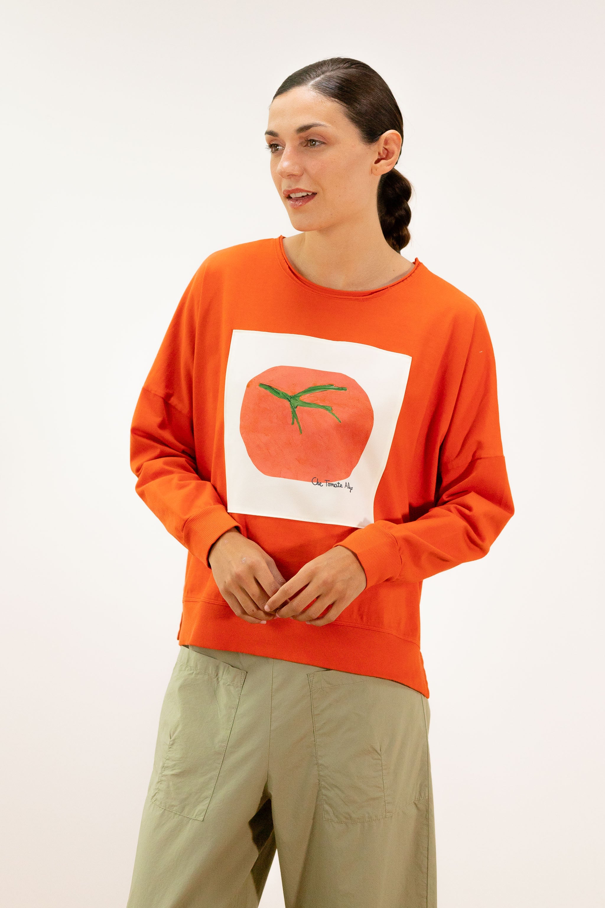 pan femme sweat sudadera roja tomate orange coton l armoire poethique  2 