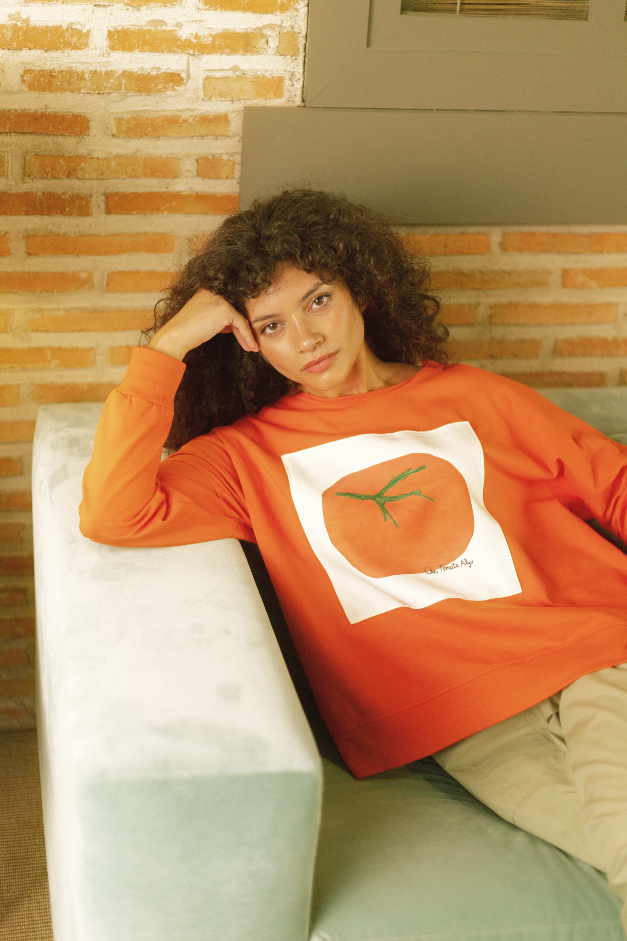pan femme sweat sudadera roja tomate orange coton l armoire poethique  5 