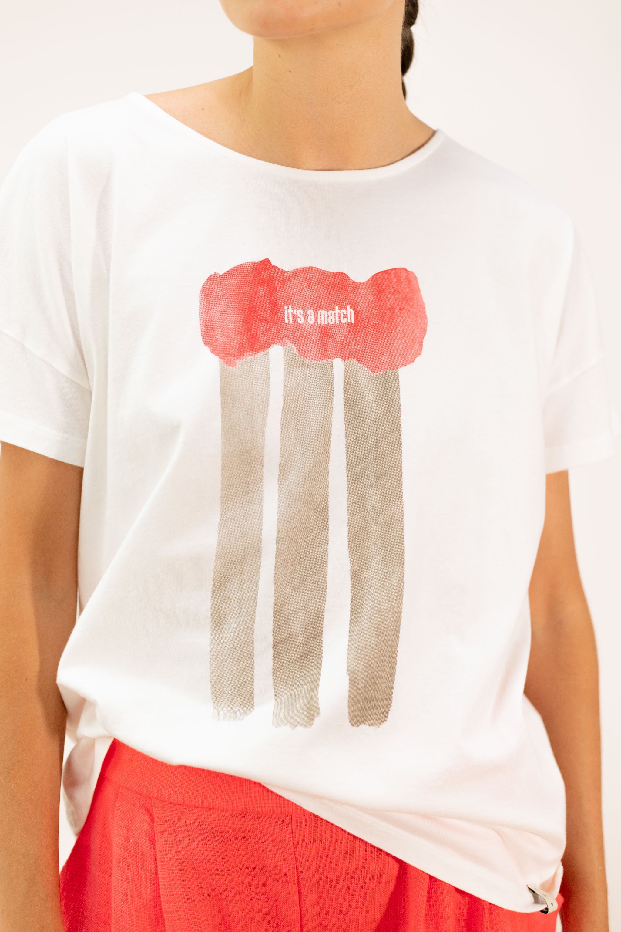 pan femme t shirt allumettes camiseta cruda cerillas blanc beige rouge coton bio l armoire poethique  1 