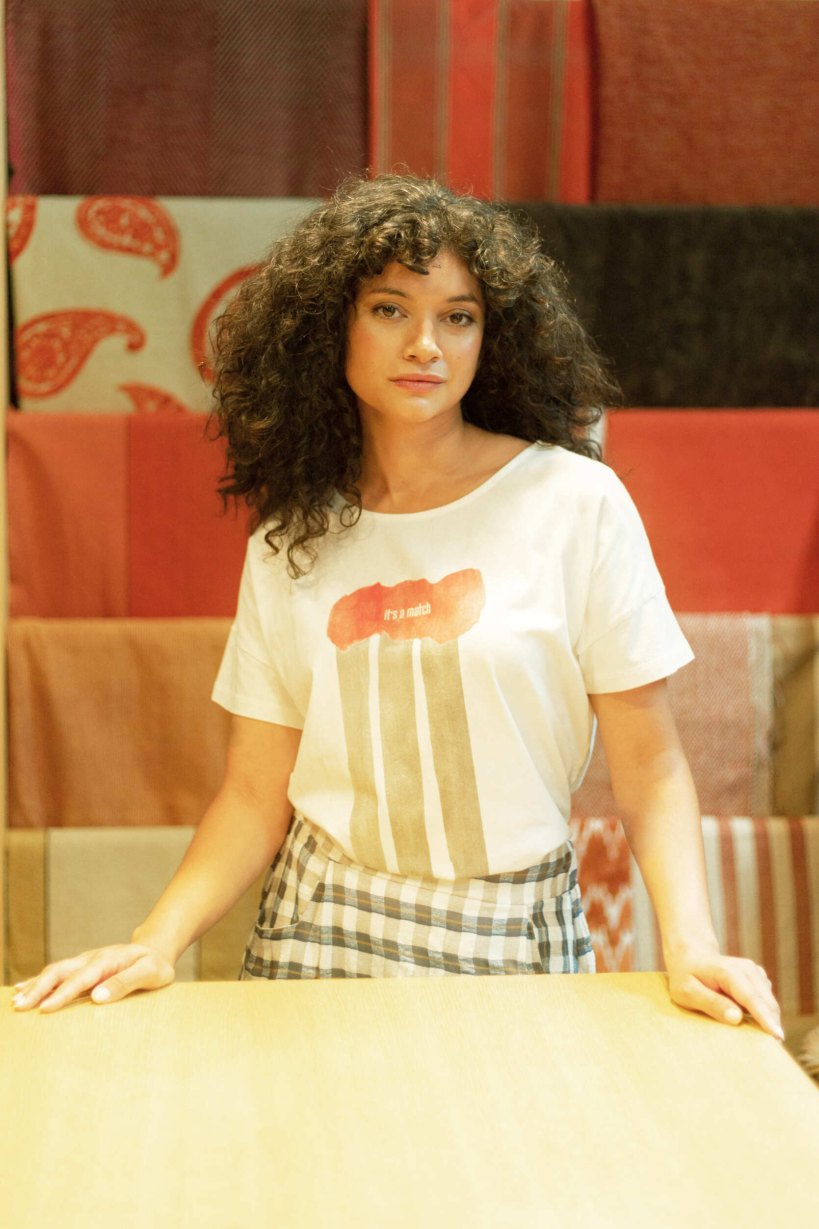 pan femme t shirt allumettes camiseta cruda cerillas blanc beige rouge coton bio l armoire poethique  2 