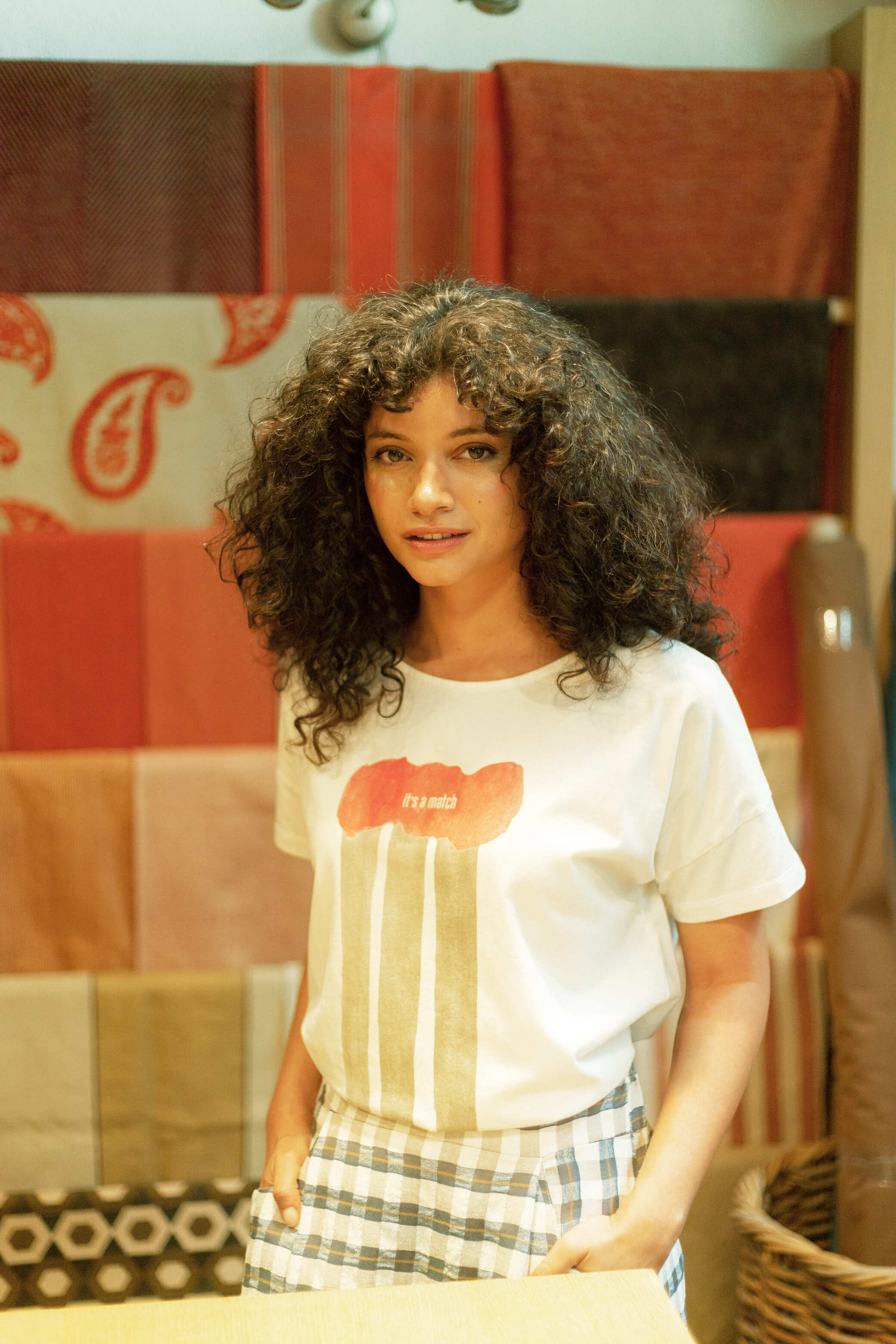 pan femme t shirt allumettes camiseta cruda cerillas blanc beige rouge coton bio l armoire poethique  3 