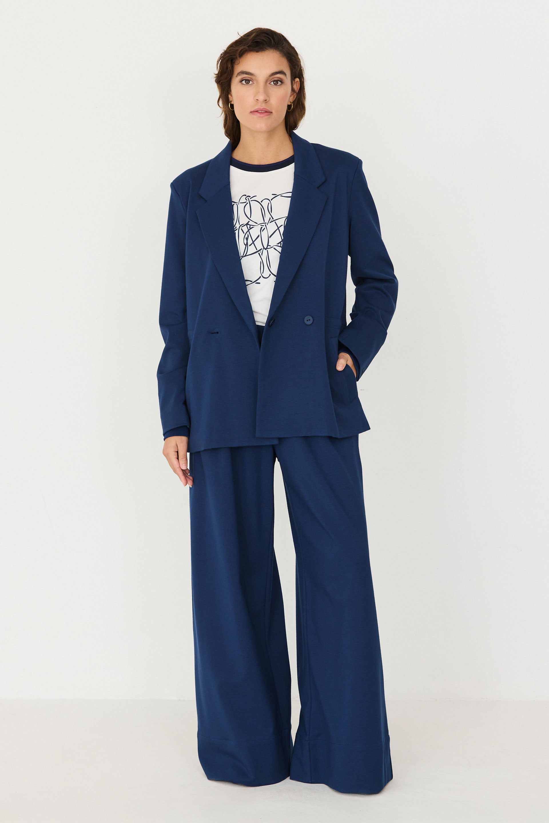 pantalon large en tencel modal nia  bleu fonc skfk femme pantalon large nia tencel modal bleu fonc l armoire poethique 3