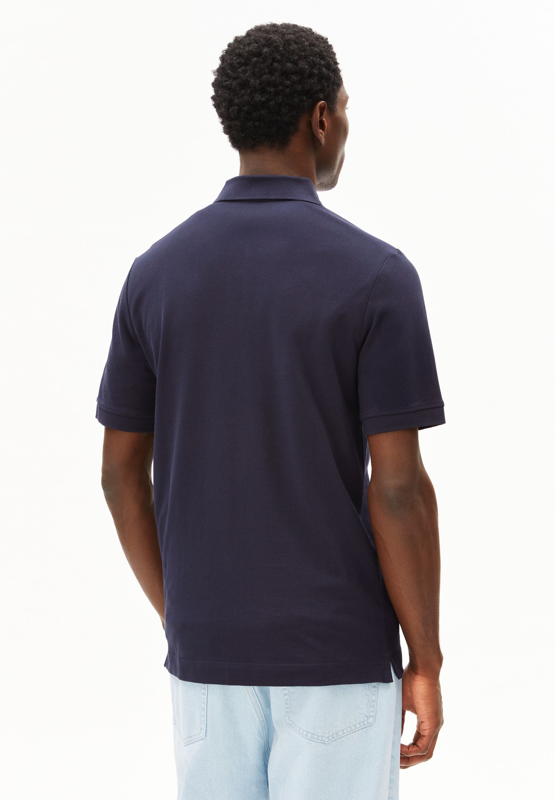 polo en coton bio maario  bleu marine armedangels homme polo maario coton bio marine l armoire poethique 2