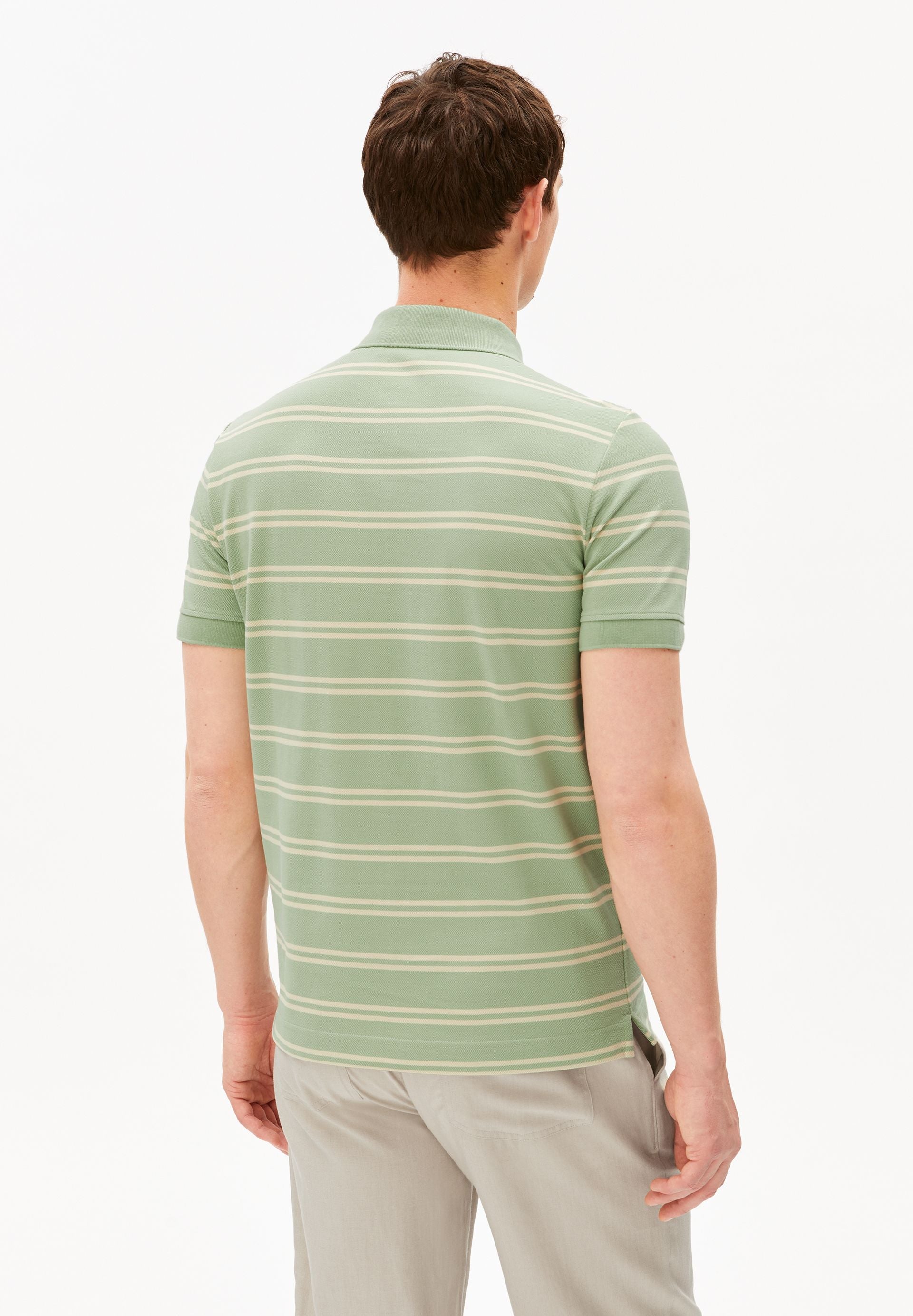 polo ray en coton bio  cru et vert clair armedangels homme polo ray coton bio cru vert l armoire poethique 2