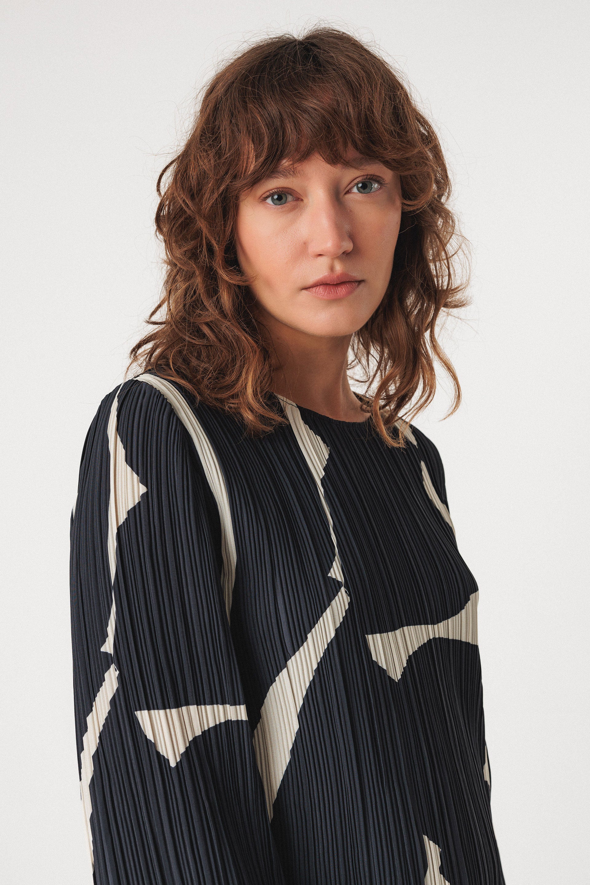 skfk femme blouse elbira marron noir creme polyester recycle l armoire poethique  1 