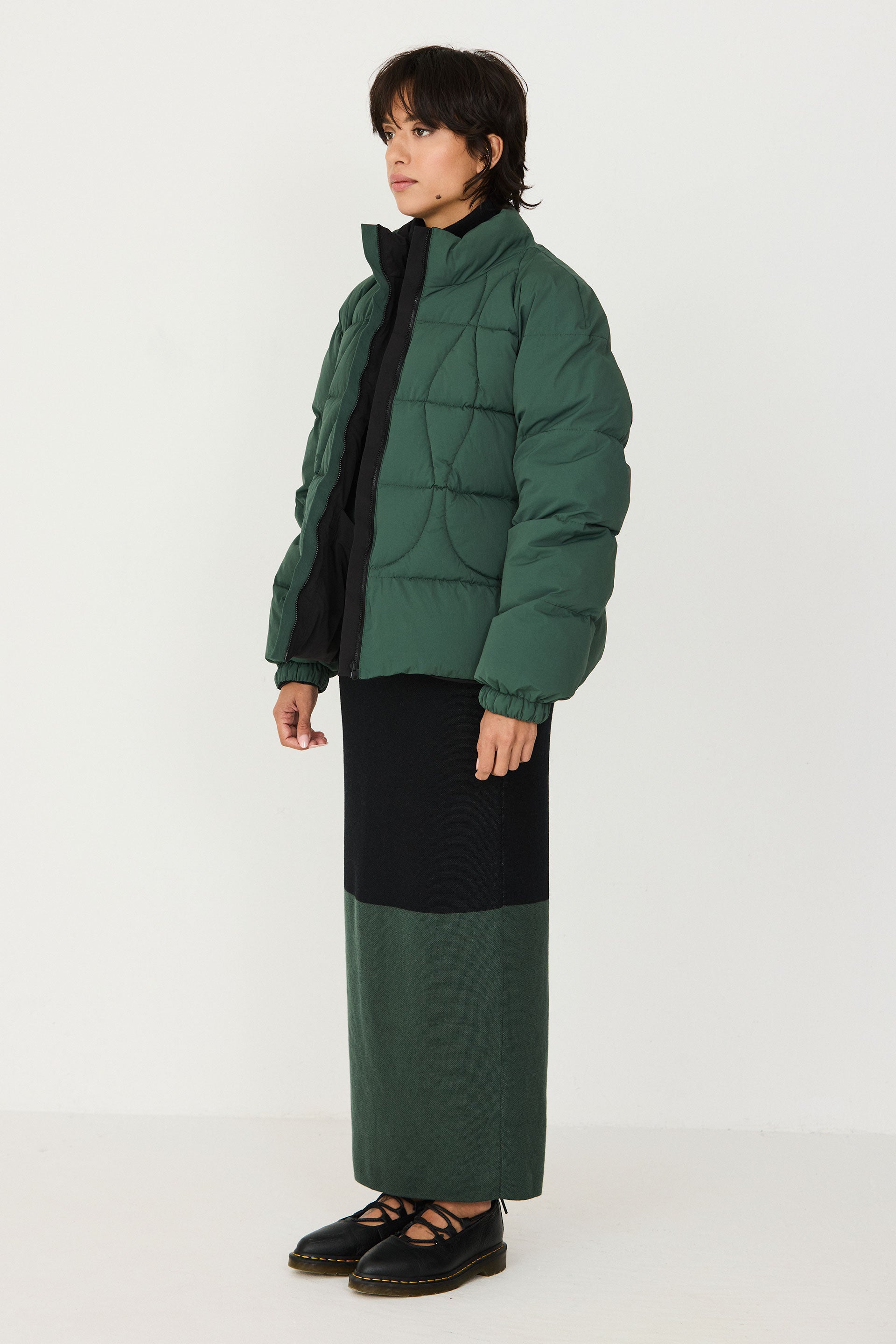 skfk femme blouson doudoune bonboia nylon recycle vert l armoire poethique  1 