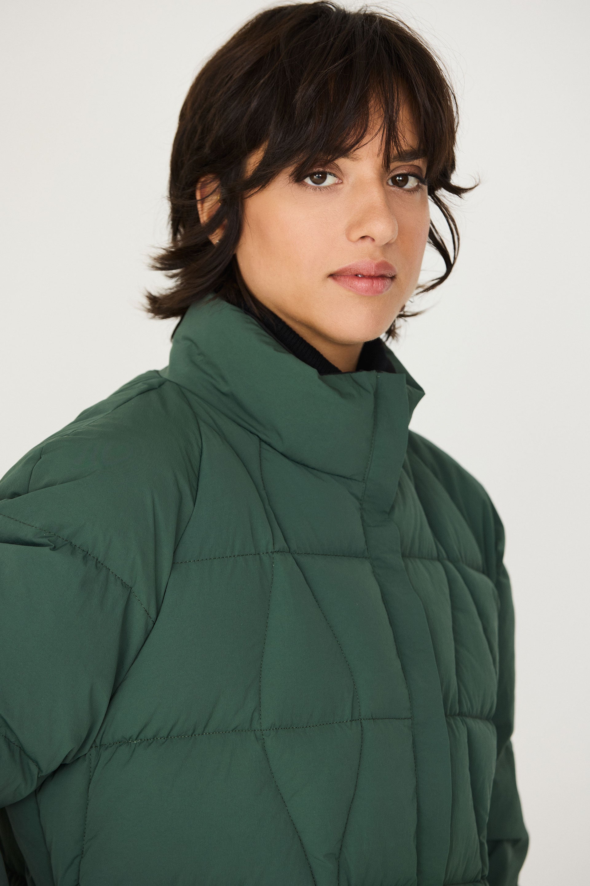 skfk femme blouson doudoune bonboia nylon recycle vert l armoire poethique  5 
