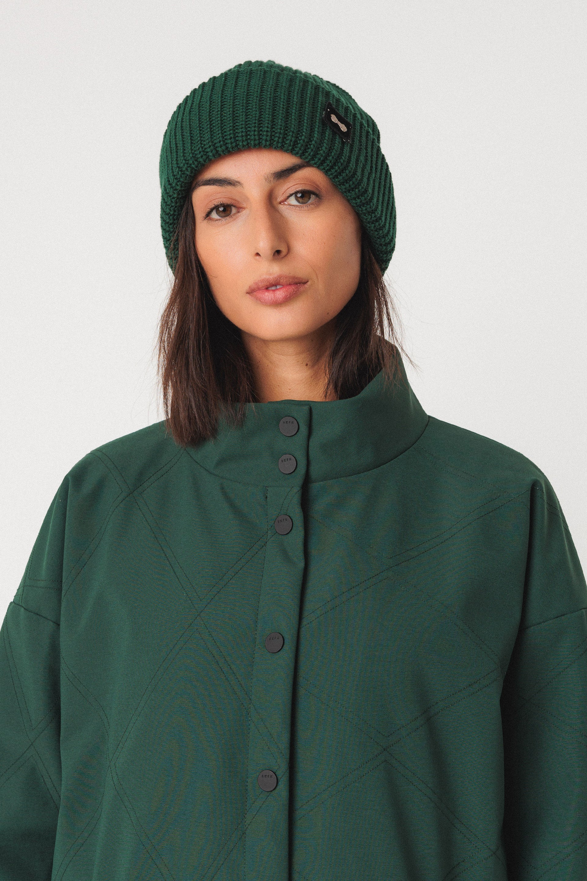 skfk femme bonnet zala coton bio vert fonce l armoire poethique  1 