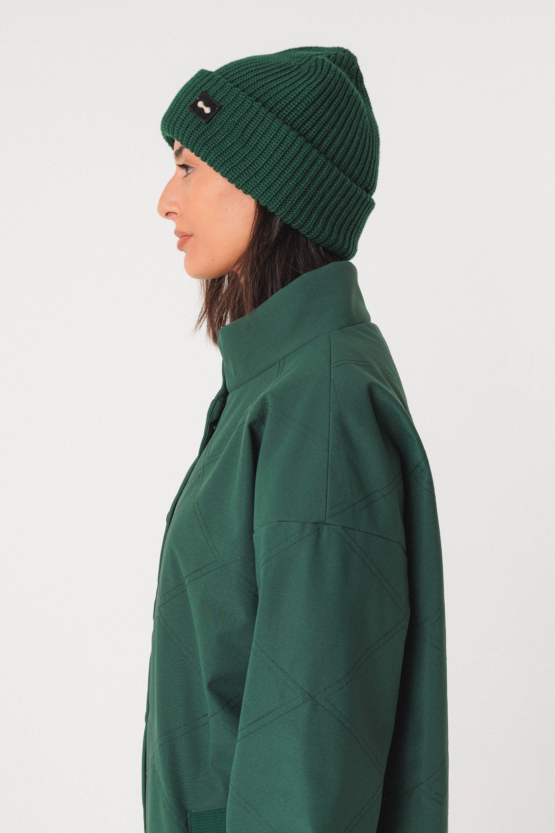 skfk femme bonnet zala coton bio vert fonce l armoire poethique  2 