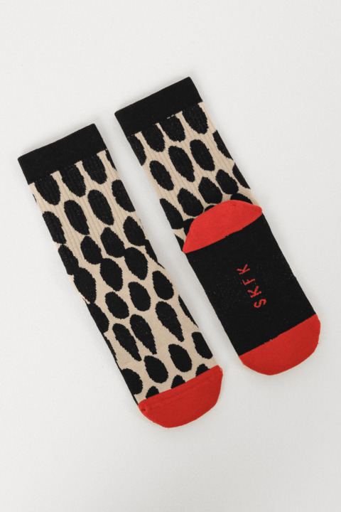 skfk femme chaussette epel coton bio creme noir rouge l armoire poethique  1 