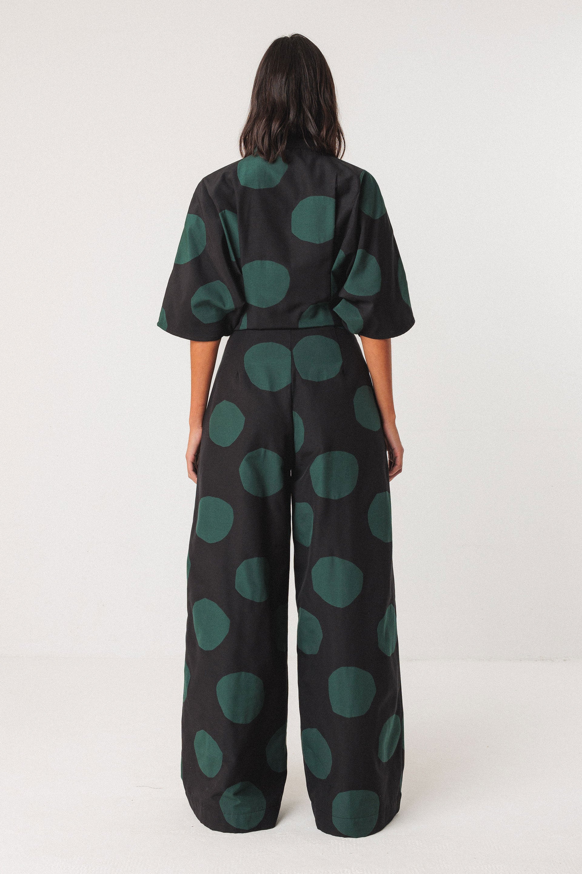 skfk femme combinaison siloe lorea dots coton bio noir vert l armoire poethique  4 