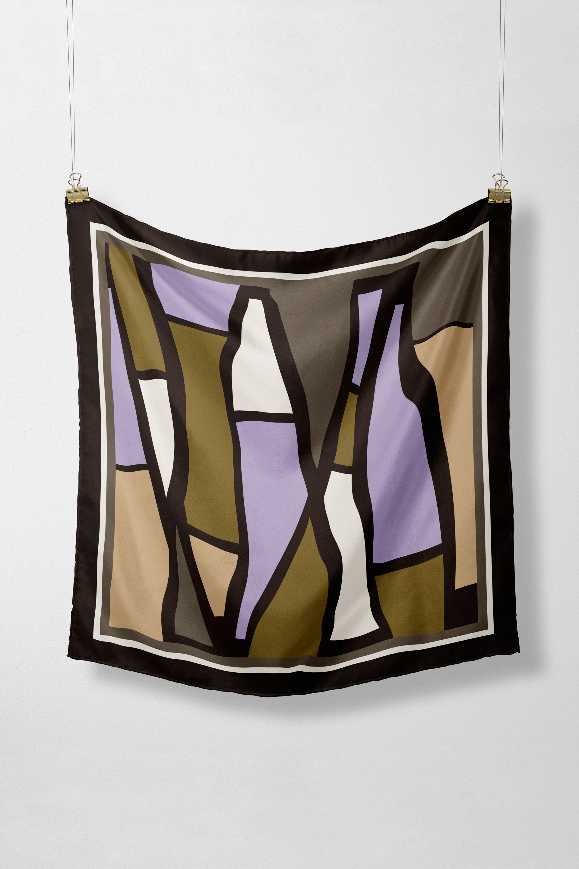 skfk femme foulard baxa coton bio beige vert olive marron l armoire poethique  3 