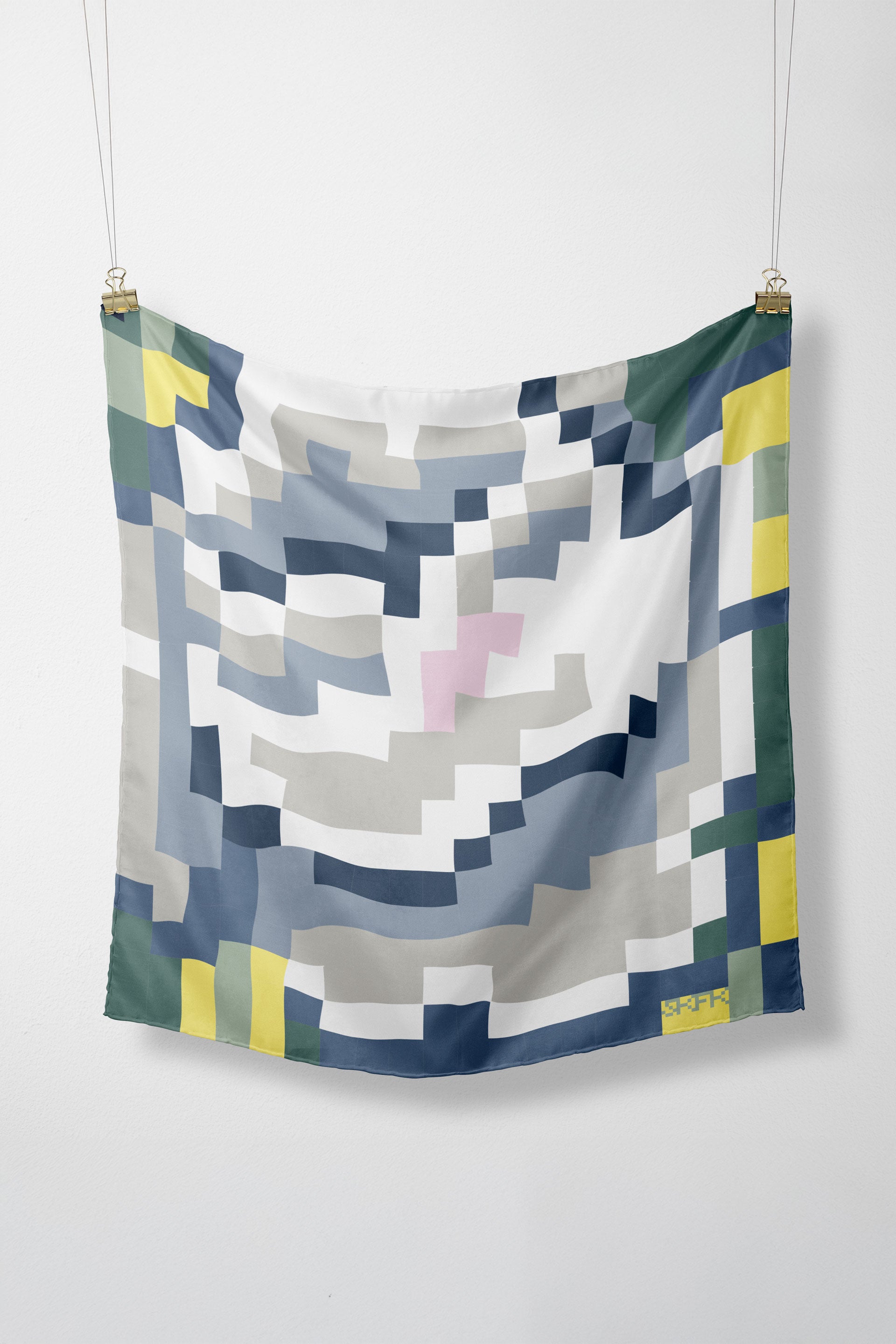 skfk femme foulard irura coton bio bleu clair vert l armoire poethique  4 