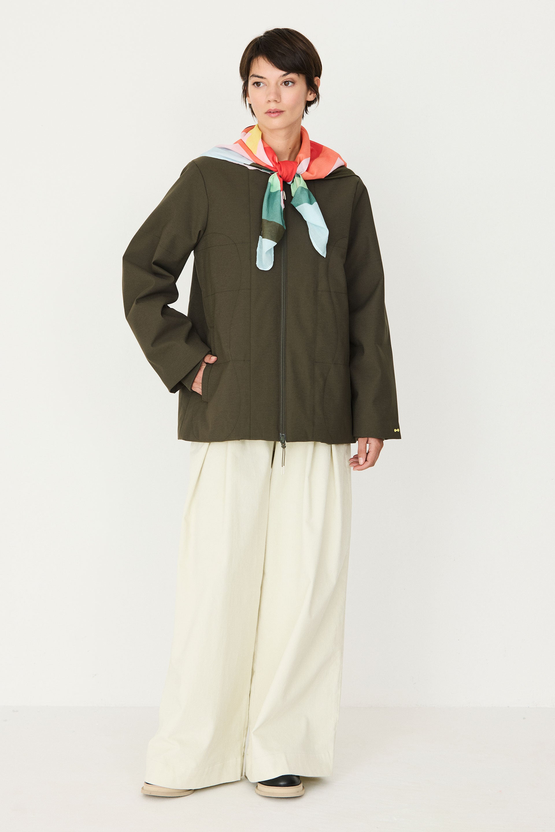 skfk femme foulard irura coton bio orange bleu vert l armoire poethique  3 