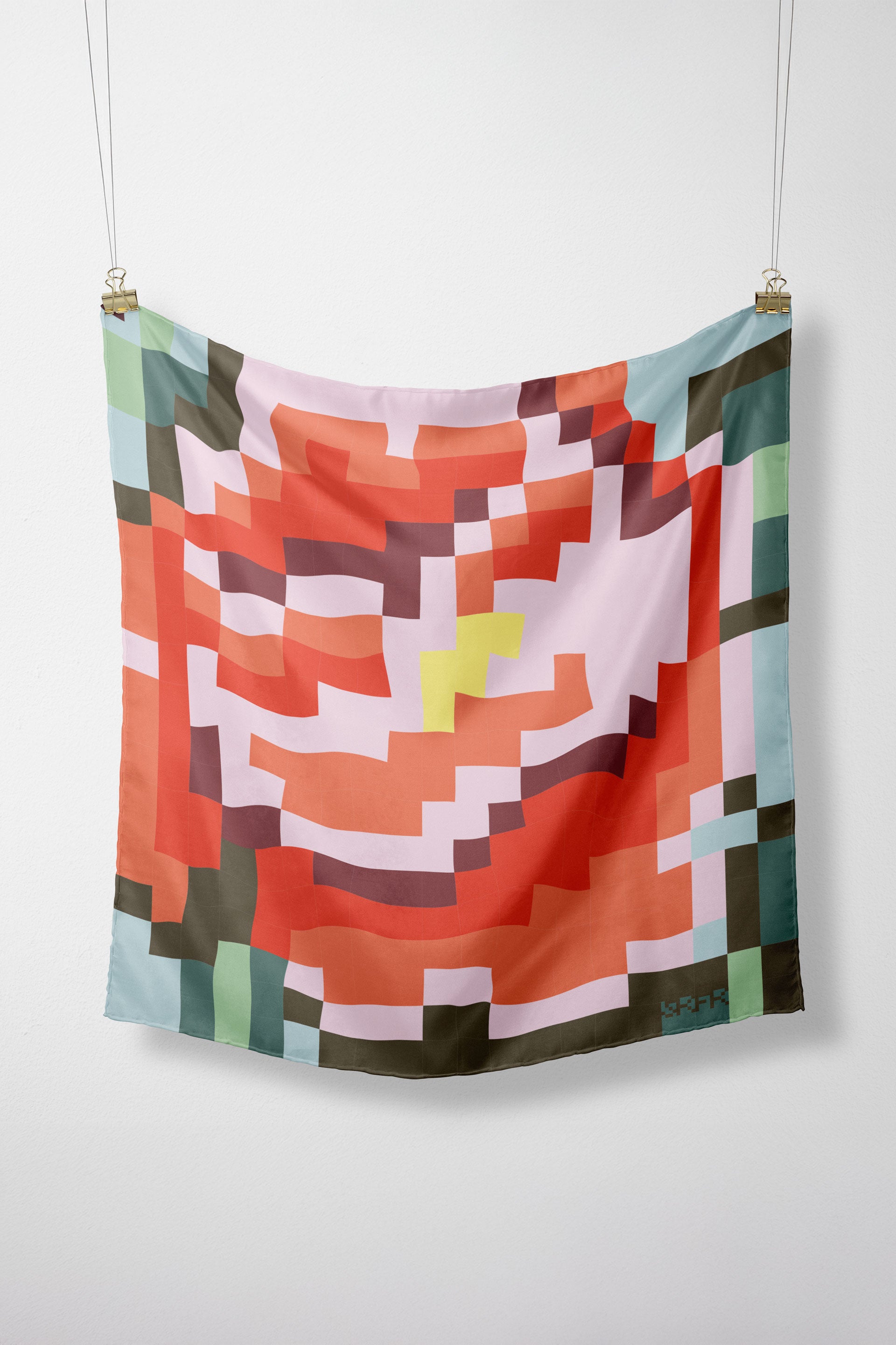 skfk femme foulard irura coton bio orange bleu vert l armoire poethique  4 