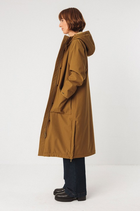 skfk femme manteau impermeable adana polyester recycle vert olive l armoire poethique  4 