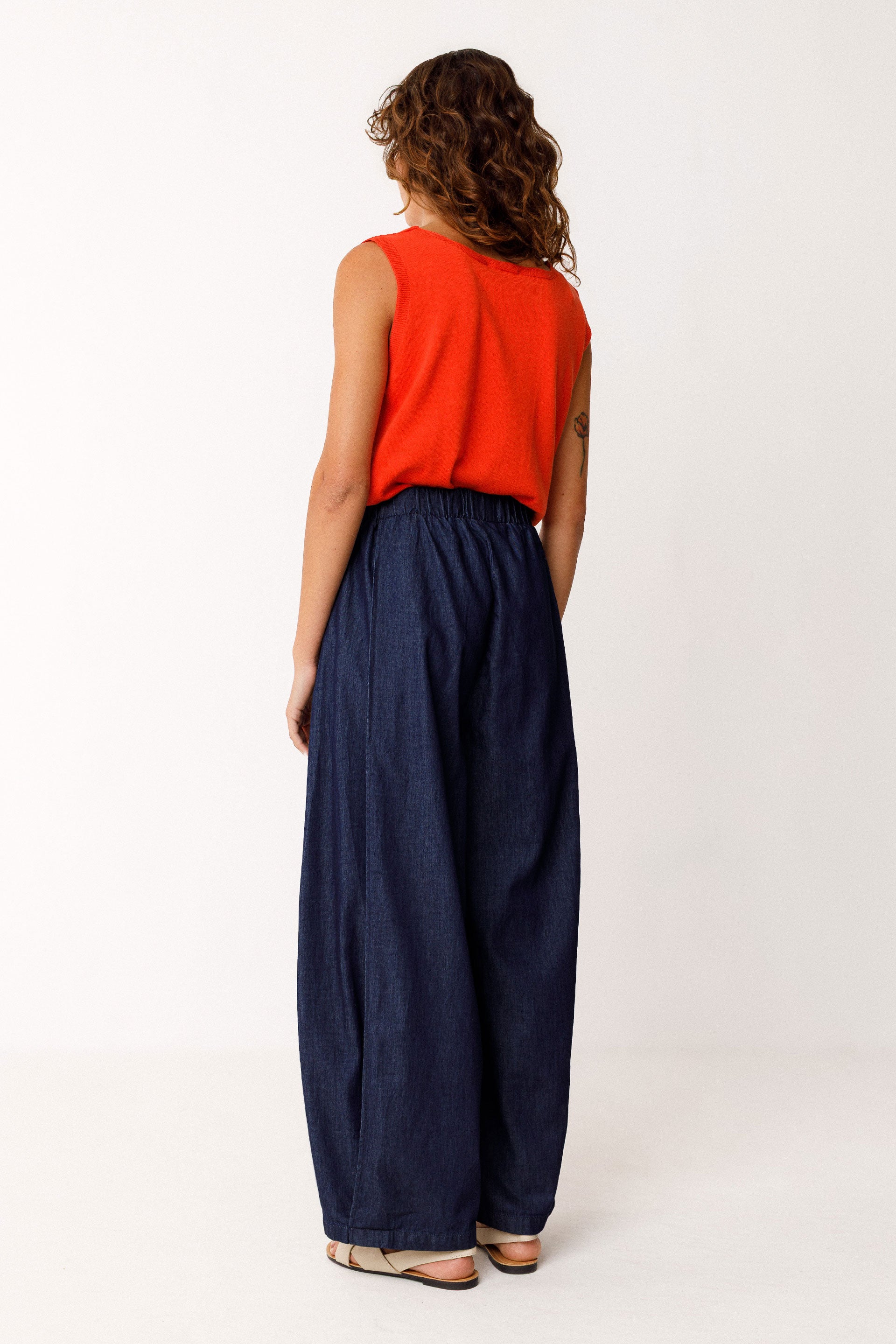 skfk femme pantalon aine bleu coton bio l armoire poethique  4 