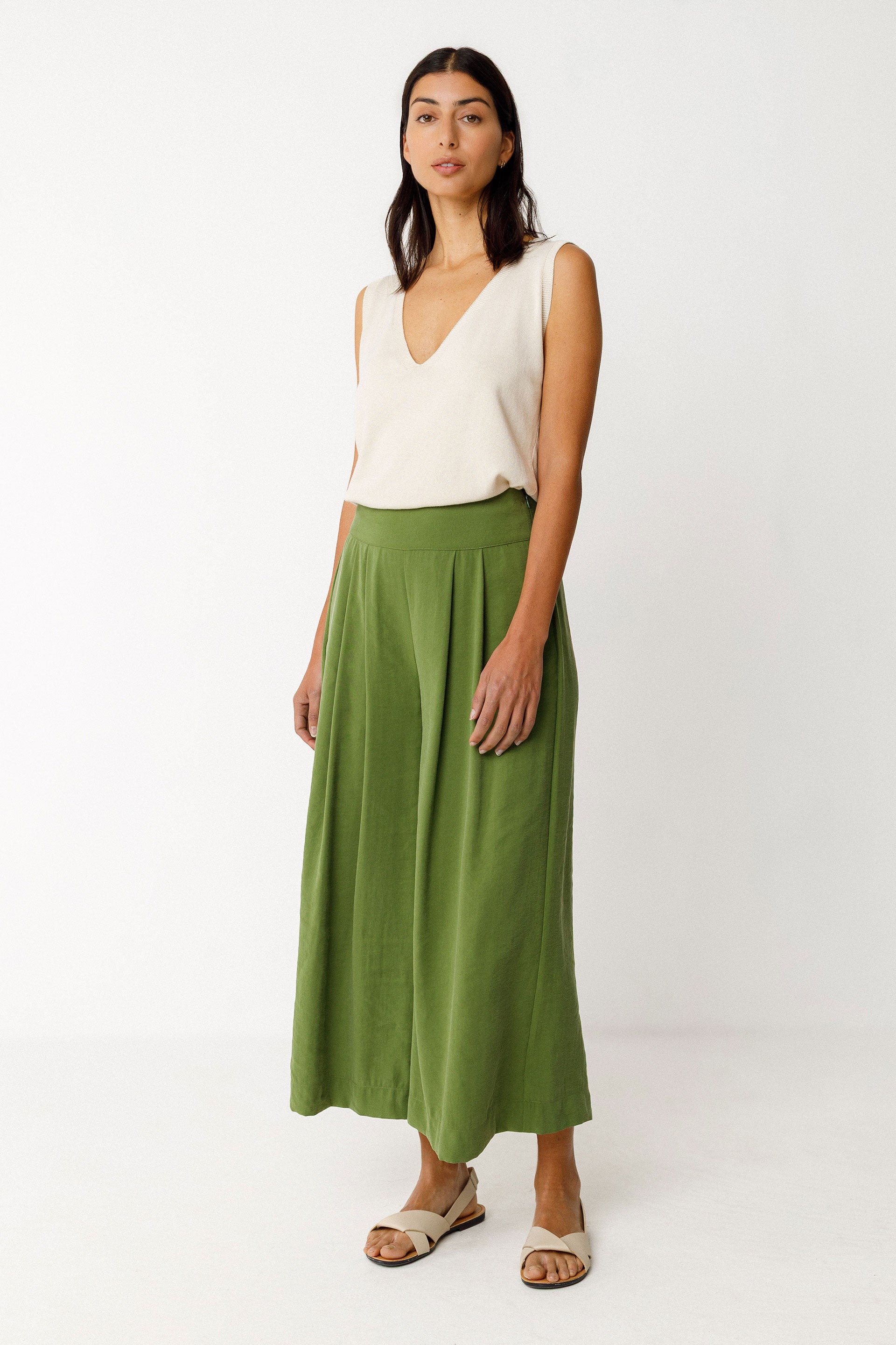 skfk femme pantalon enetz vert modal tencel l armoire poethique  2 