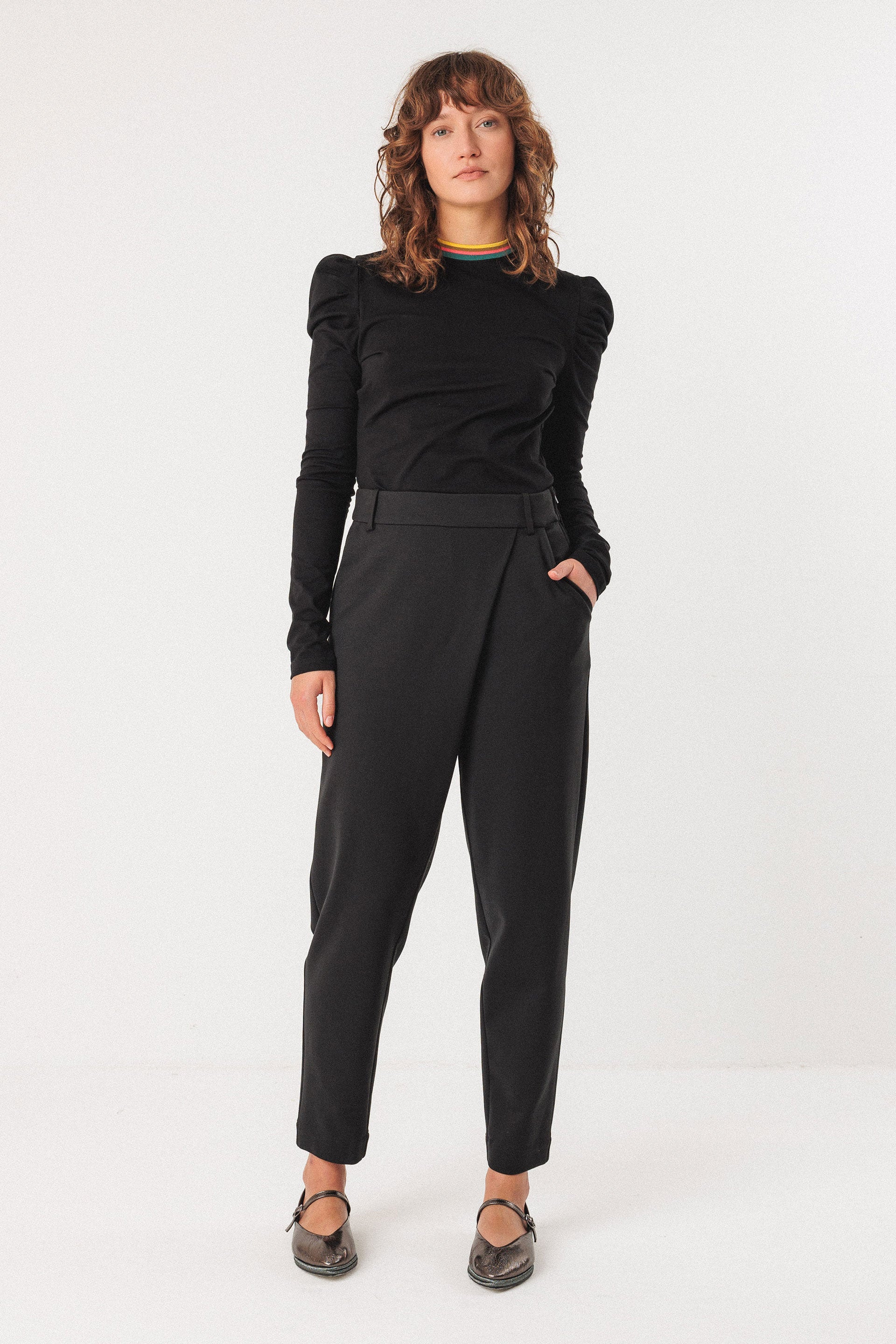 skfk femme pantalon ezama tencel modal noir l armoire poethique  1 