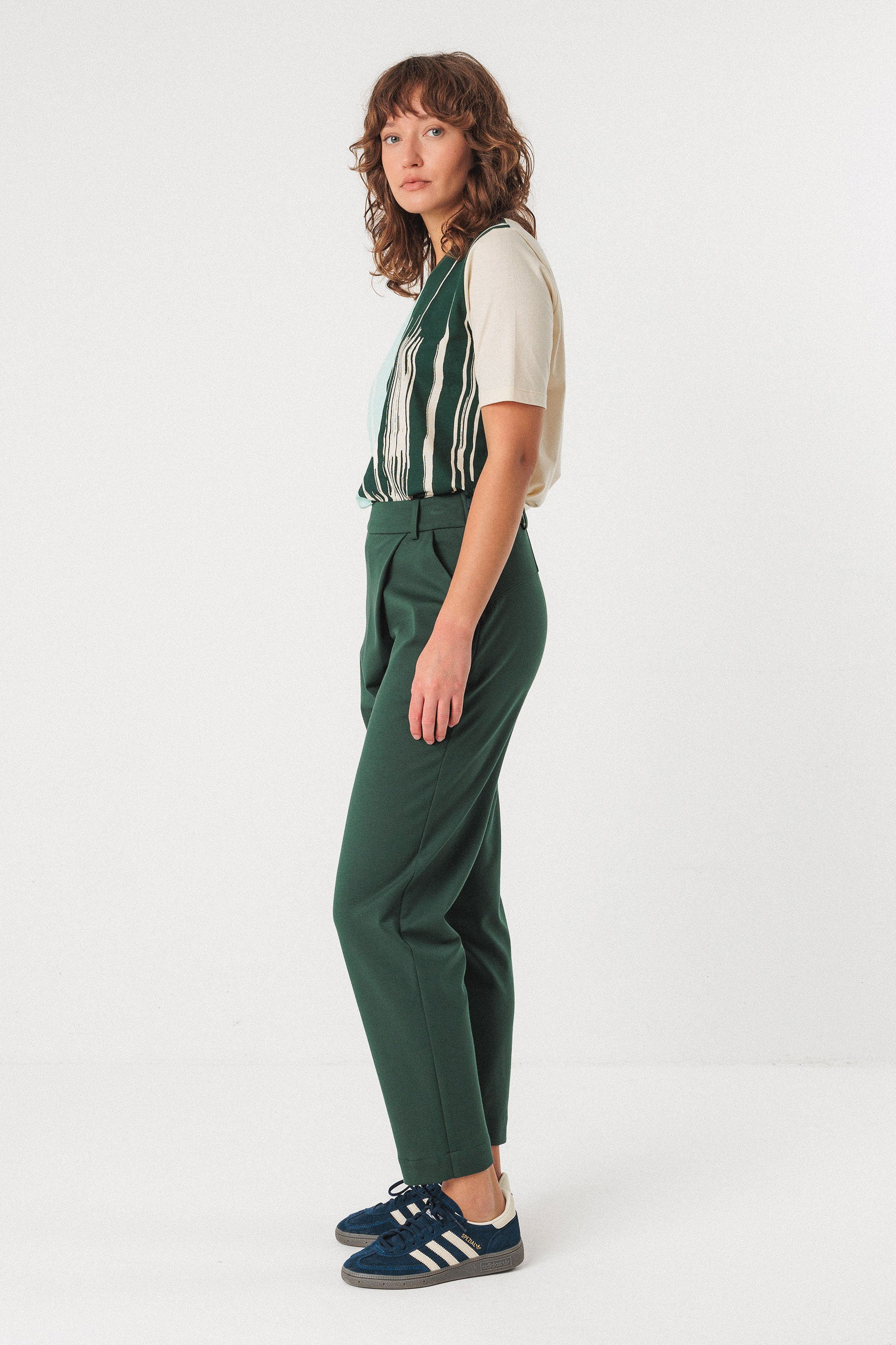 skfk femme pantalon ezama tencel modal vert l armoire poethique  2 